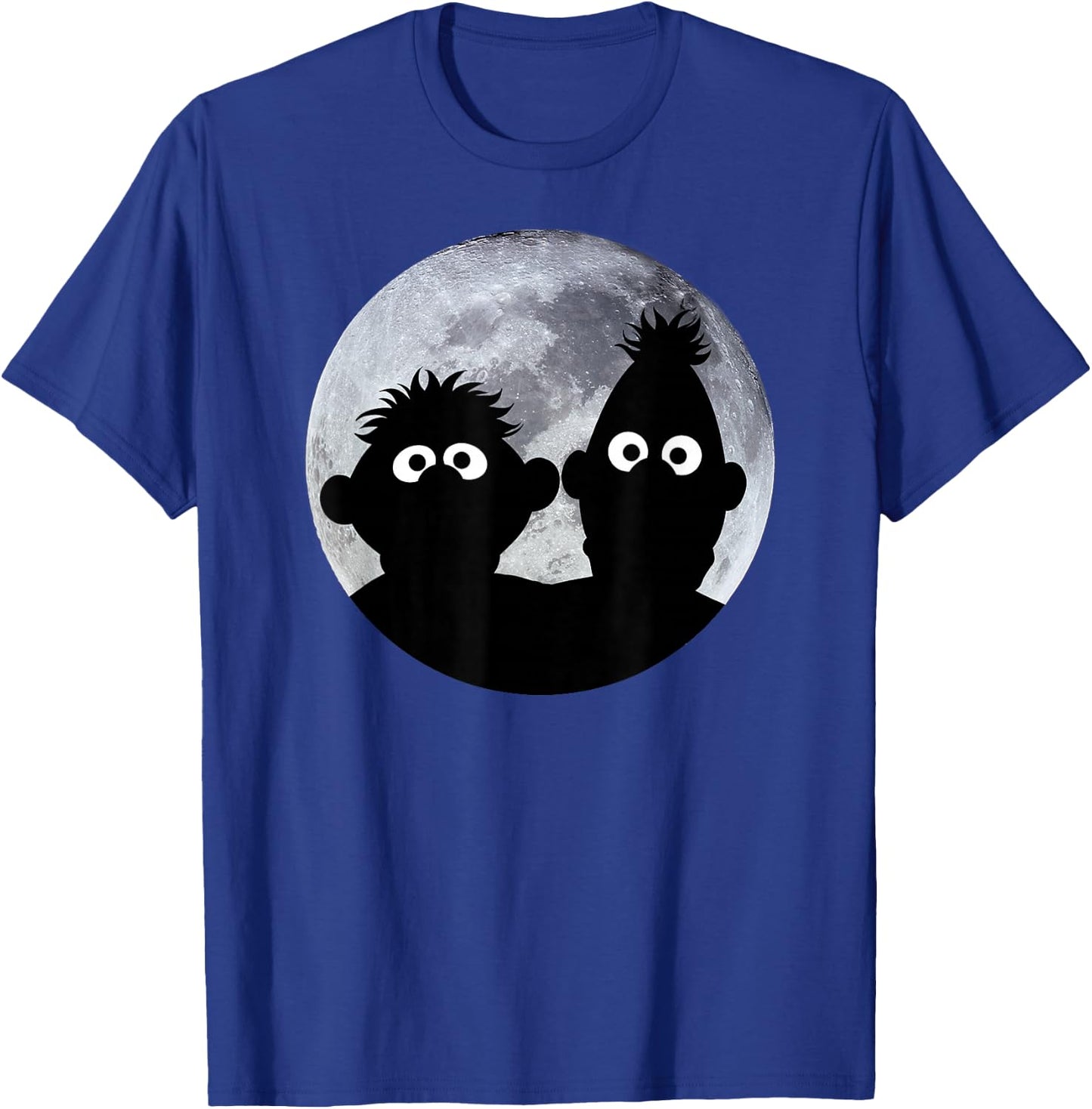 Sesame Street Ernie and Bert in the Moonlight Shadow Moonnight , black T-Shirt - T-Shirt | Royal