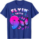Birthday Girl 9 Year Old, Butterfly, Number 9 T-Shirt - T-Shirt | Royal