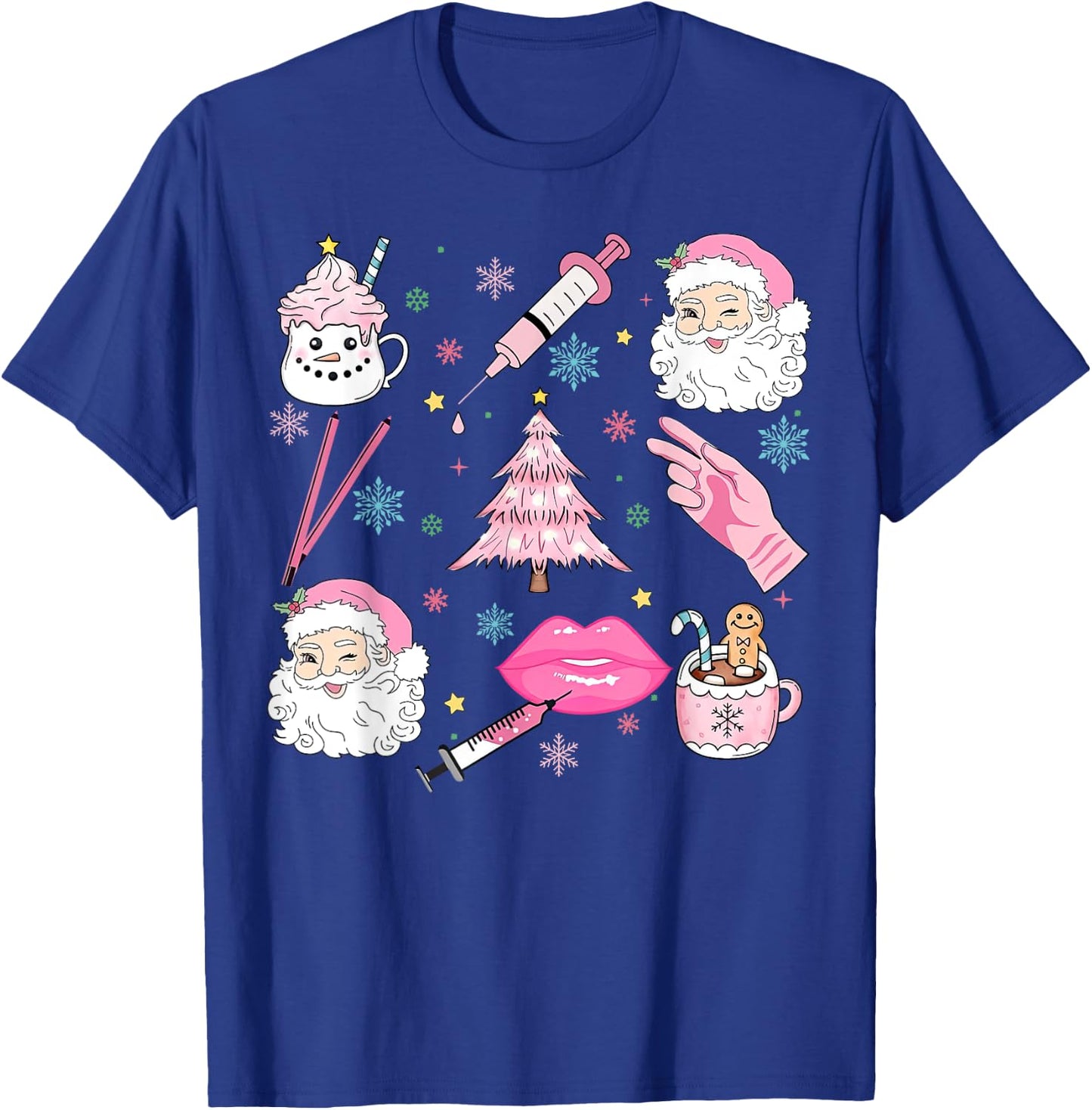 Retro Christmas Botox Dealer Aesthetic Nurse Injector Filler T-Shirt - T-Shirt | Royal