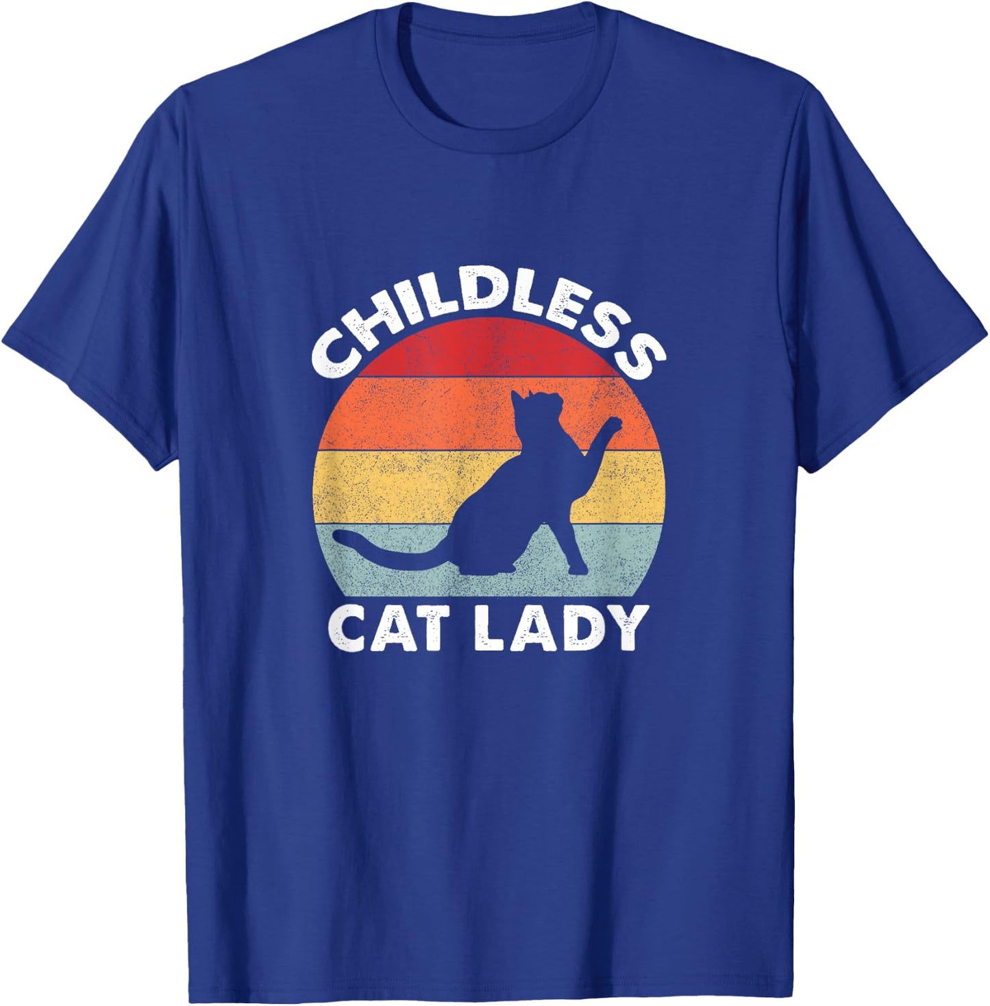 Vintage Childless Cat Lady T-Shirt - T-Shirt | Royal