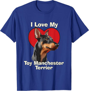 I Love My Toy Manchester Terrier Puppy Dog T-Shirt - T-Shirt | Royal
