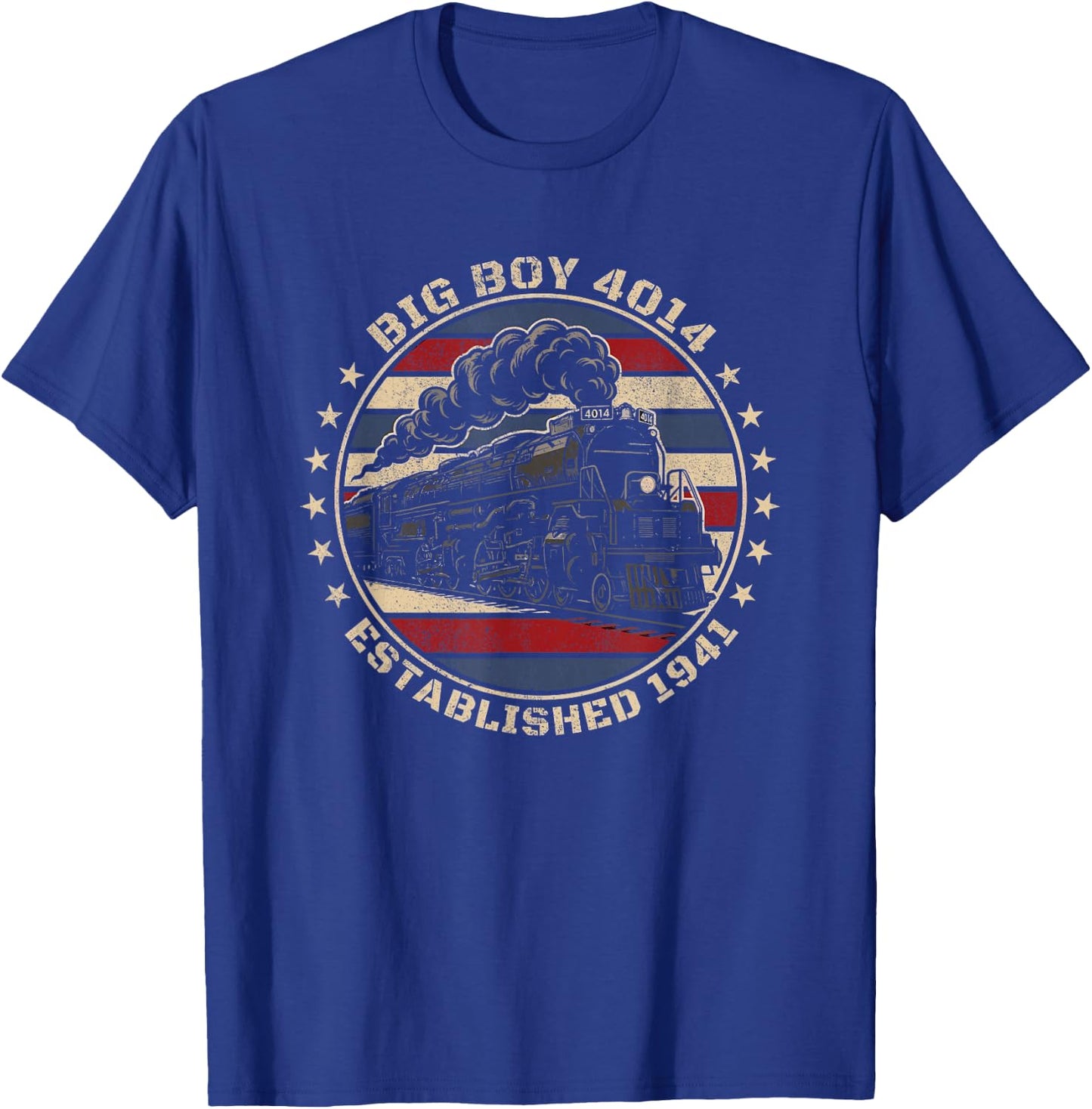 Big Boy 4014 Train Engineer Steam Train Conductor American T-Shirt - T-Shirt | Royal