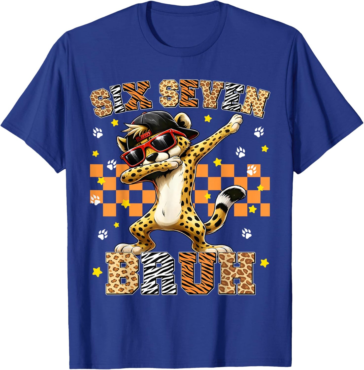 Bruh Funny Dabbing Cheetah Leopard Birthday Boy Toddler Kid T-Shirt - T-Shirt | Royal