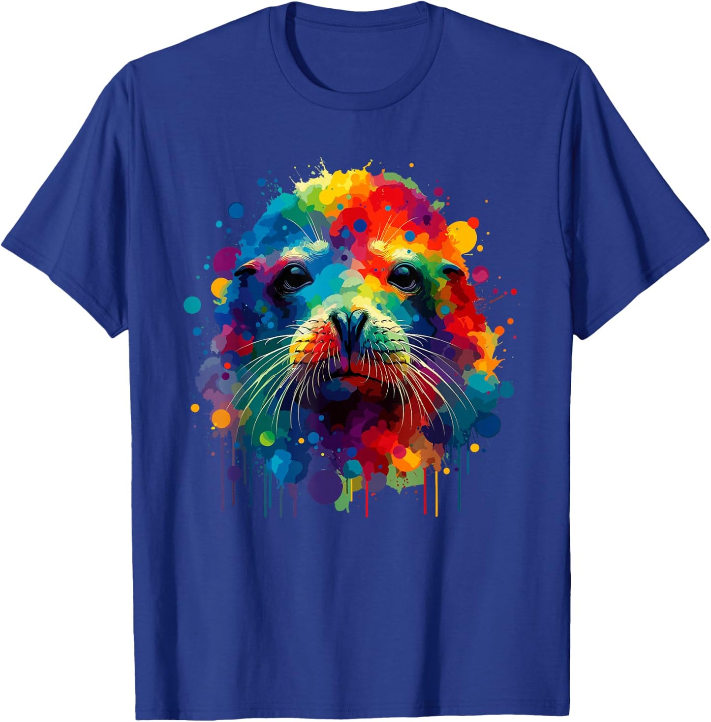 Colorful Splash Art Hawaiian Monk Seal Seals T-Shirt - T-Shirt | Royal