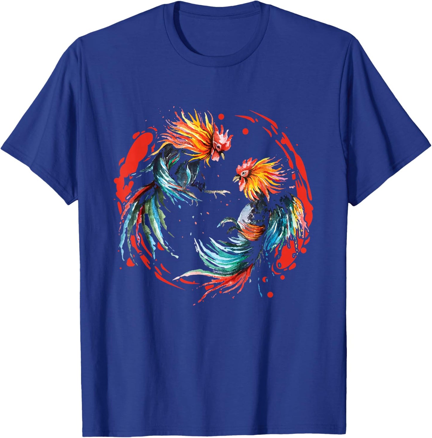 Peleas De Gallos Chickens Roosters Fighting - Black, -Adults, Short Sleeve, Classic Fit, Cotton 65% Polyester 35%, Cockfighting Enthusiasts T-Shirt - T-Shirt | Royal