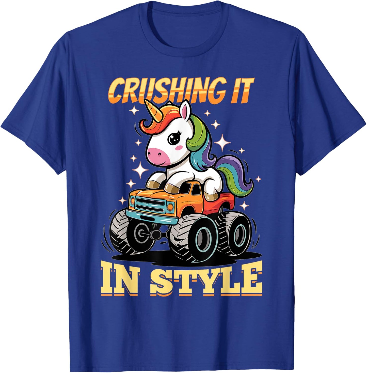 Cute Monster Truck Unicorn Rainbows T-Shirt - T-Shirt | Royal