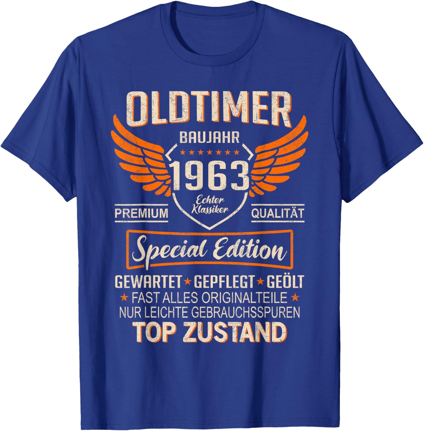 Oldtimer Year 1963 Born Vintage 1963 Birthday , black T-Shirt - T-Shirt | Royal