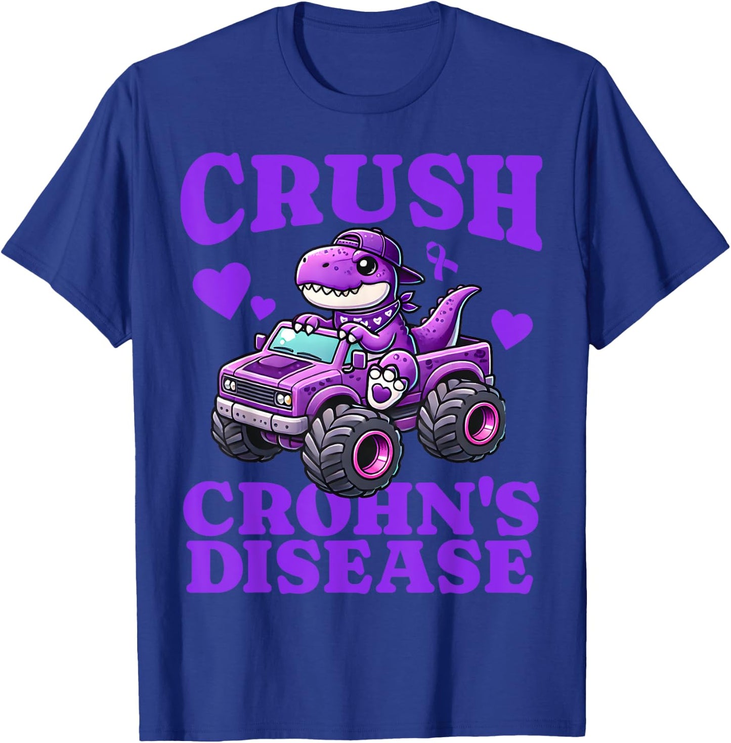 Crohn's Disease Awareness For Boys Kids T Rex Digestive IBD T-Shirt - T-Shirt | Royal