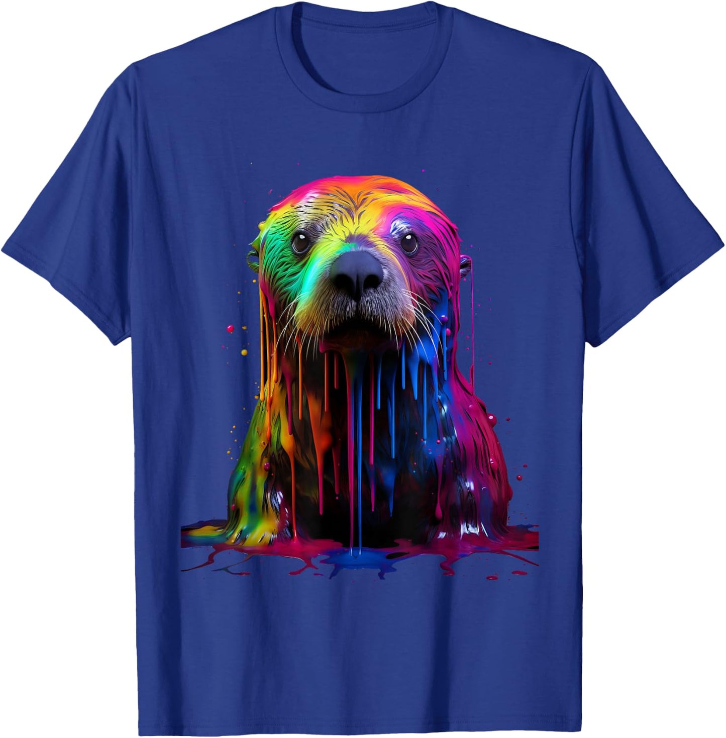 Rainbow Sea Otter Paint T-Shirt - T-Shirt | Royal