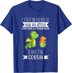 Enfant Future Cousin 2025 Je Vais Etre Cousin , Black, 2 T-Shirt - T-Shirt | Royal