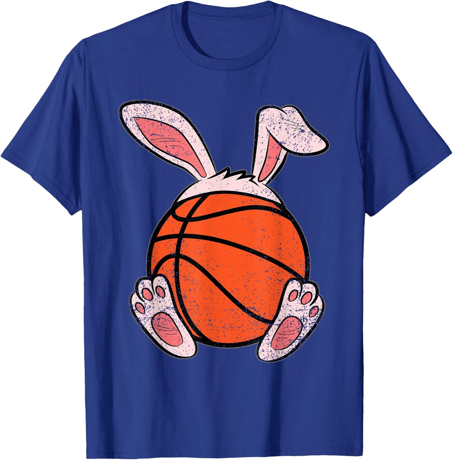Easter Basketball Lover Bunny Ears Ball Cute Rabbit Sport T-Shirt - T-Shirt | Royal
