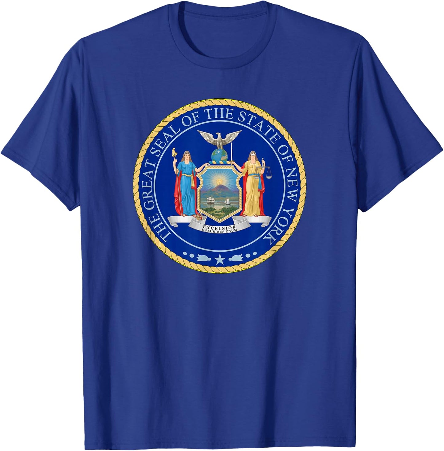 New York State Seal Flag T-Shirt - T-Shirt | Royal