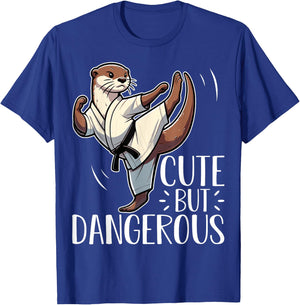 Cute but Dangerous Karate Taekwondo Otter Karate Girl T-Shirt - T-Shirt | Royal