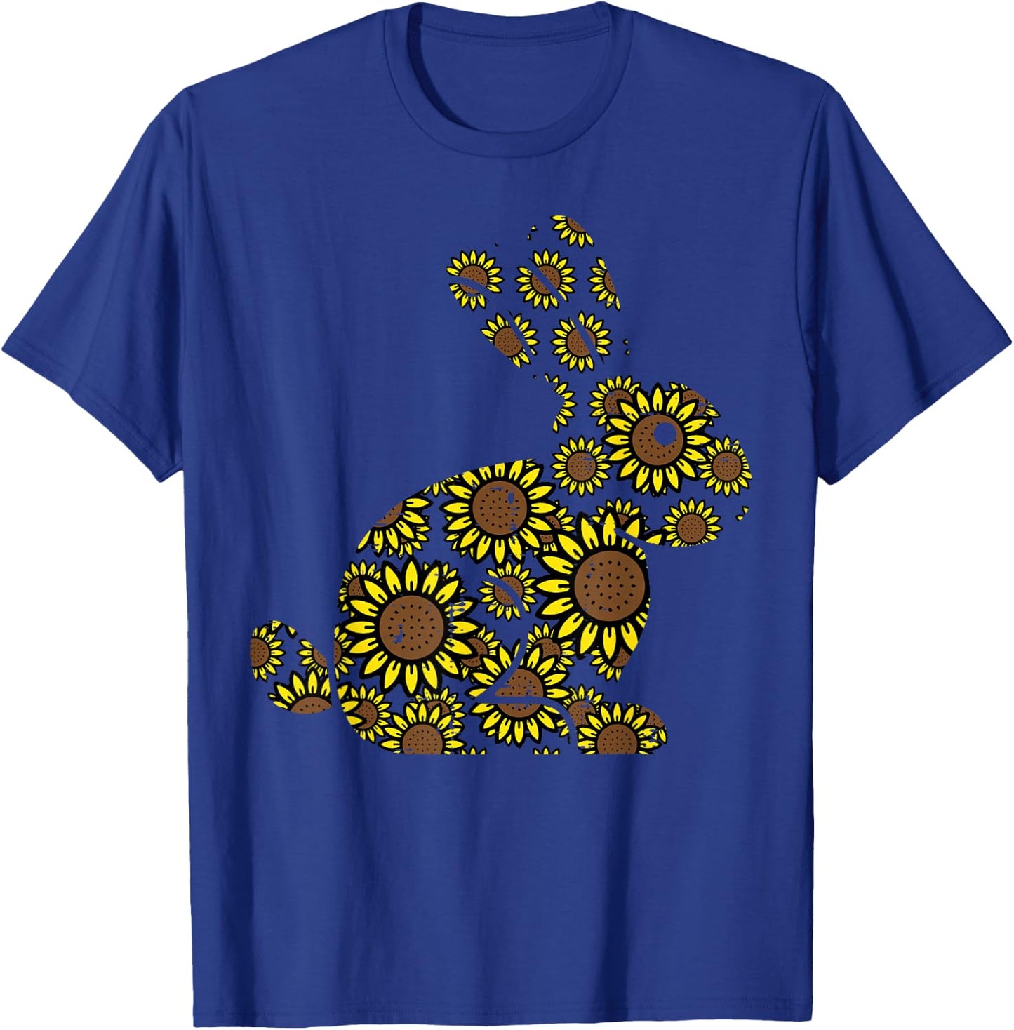 Easter Sunflower Bunny Rabbit Vintage Flower Women Girls Kid T-Shirt - T-Shirt | Royal