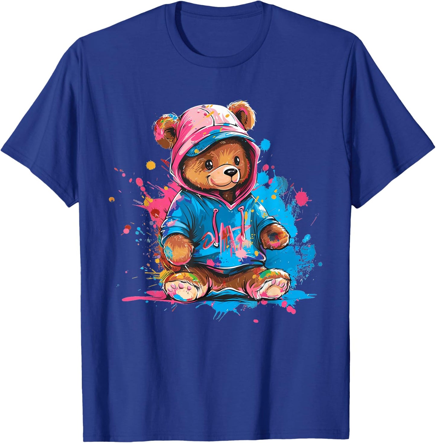 Colourful Teddy Bear Men's Women's Children's , black T-Shirt - T-Shirt | Royal