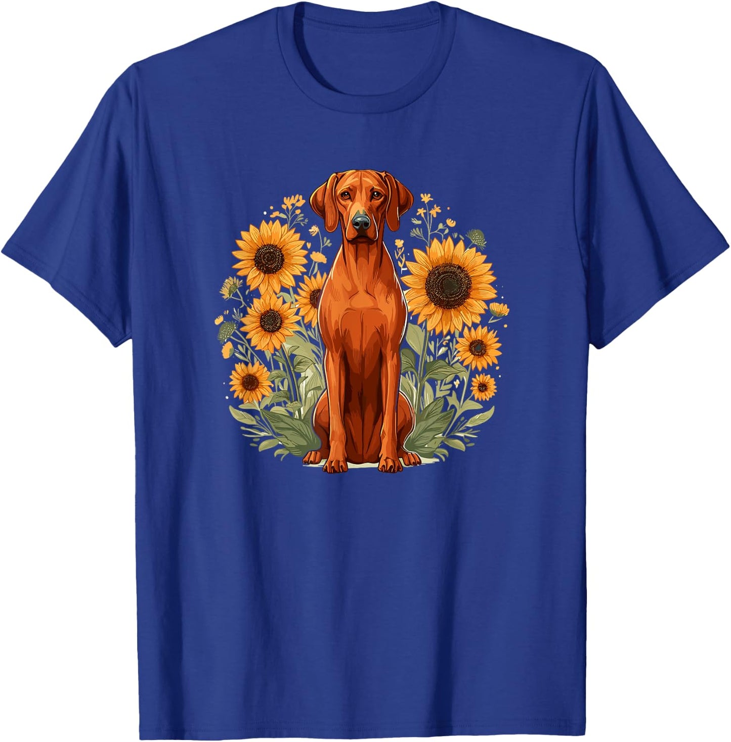 Cute Sunflowers Funny Rhodie Dog Lover T-Shirt - T-Shirt | Royal