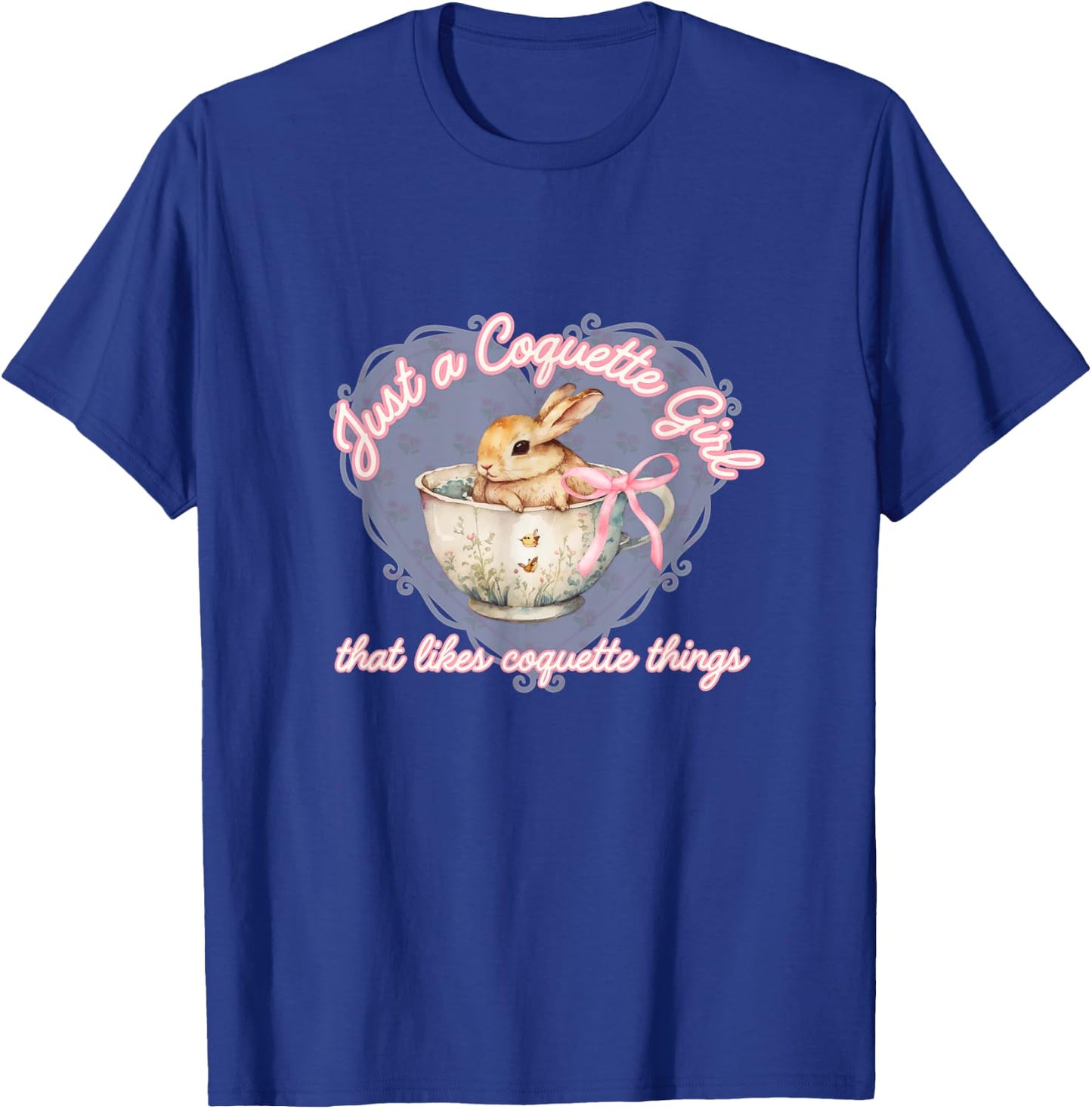 Coquette Bow Simple Pink Cute Girl, Bunny Coquette Things T-Shirt - T-Shirt | Royal