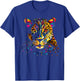 Colorful Leopard Face Jaguar Animal Big Cats Panther Black T-Shirt - T-Shirt | Royal