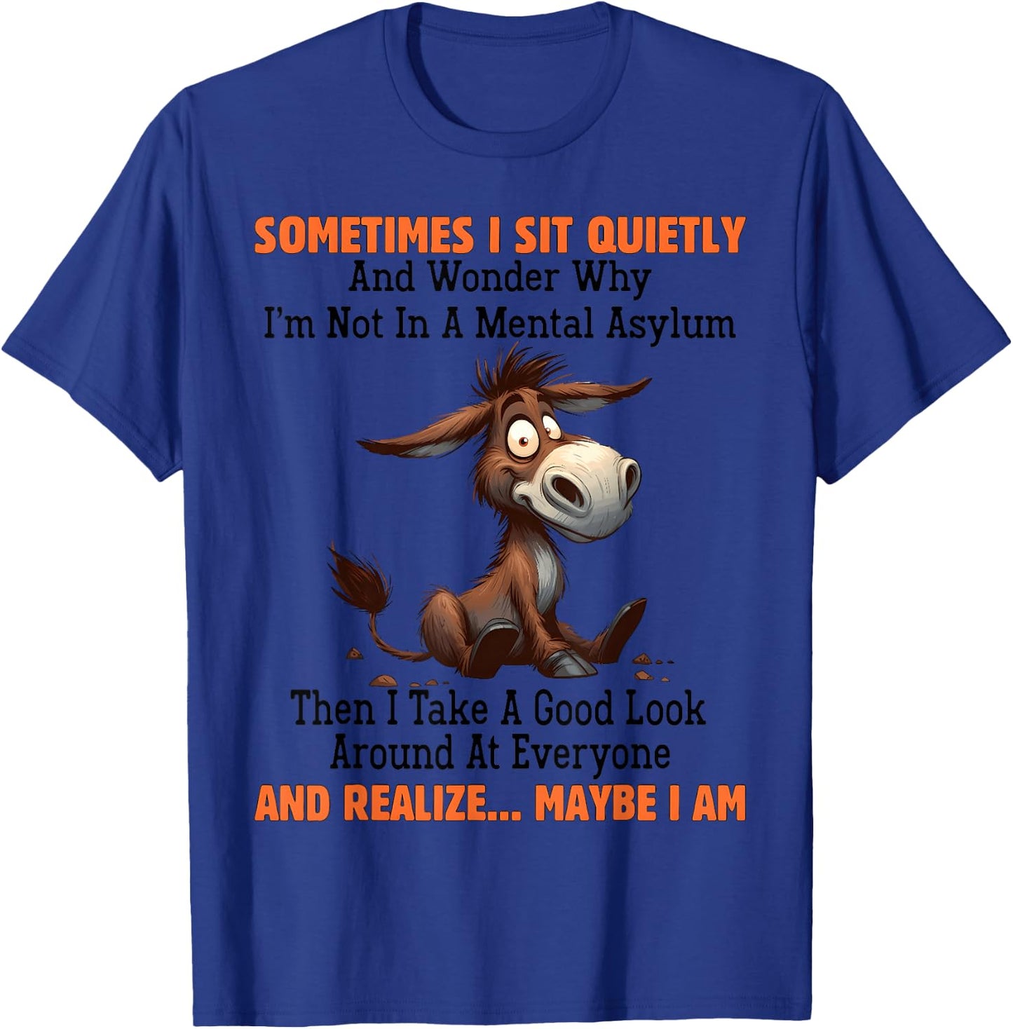 Sometimes I sit Quietly and Wonder why I'm not in Mental T-Shirt - T-Shirt | Royal