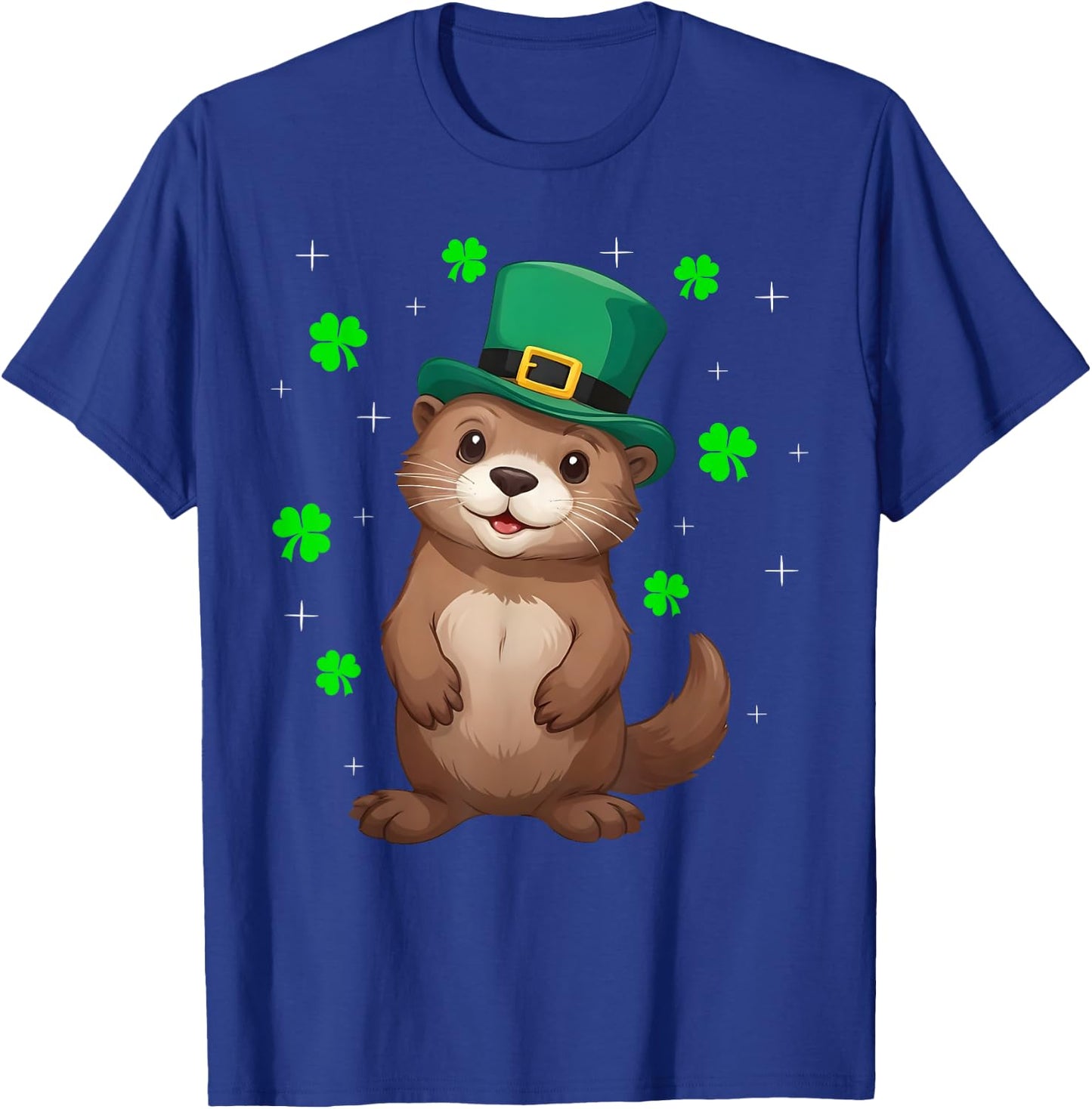Irish Shamrock Leprechaun Hat Otter St Patrick's Day T-Shirt - T-Shirt | Royal