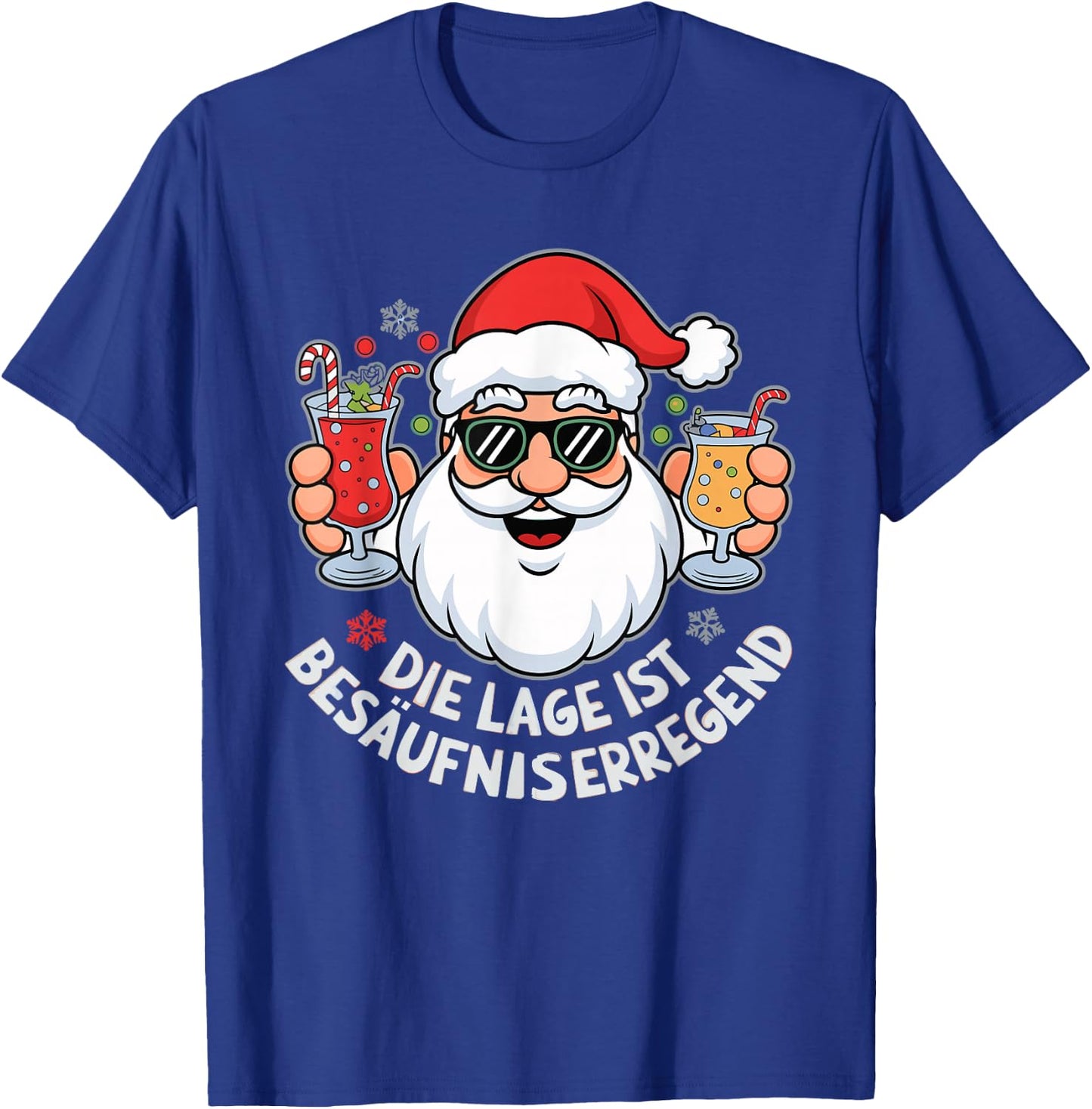 with German Text "Die Lage Ist Besäufniserregend Christmas", black T-Shirt - T-Shirt | Royal