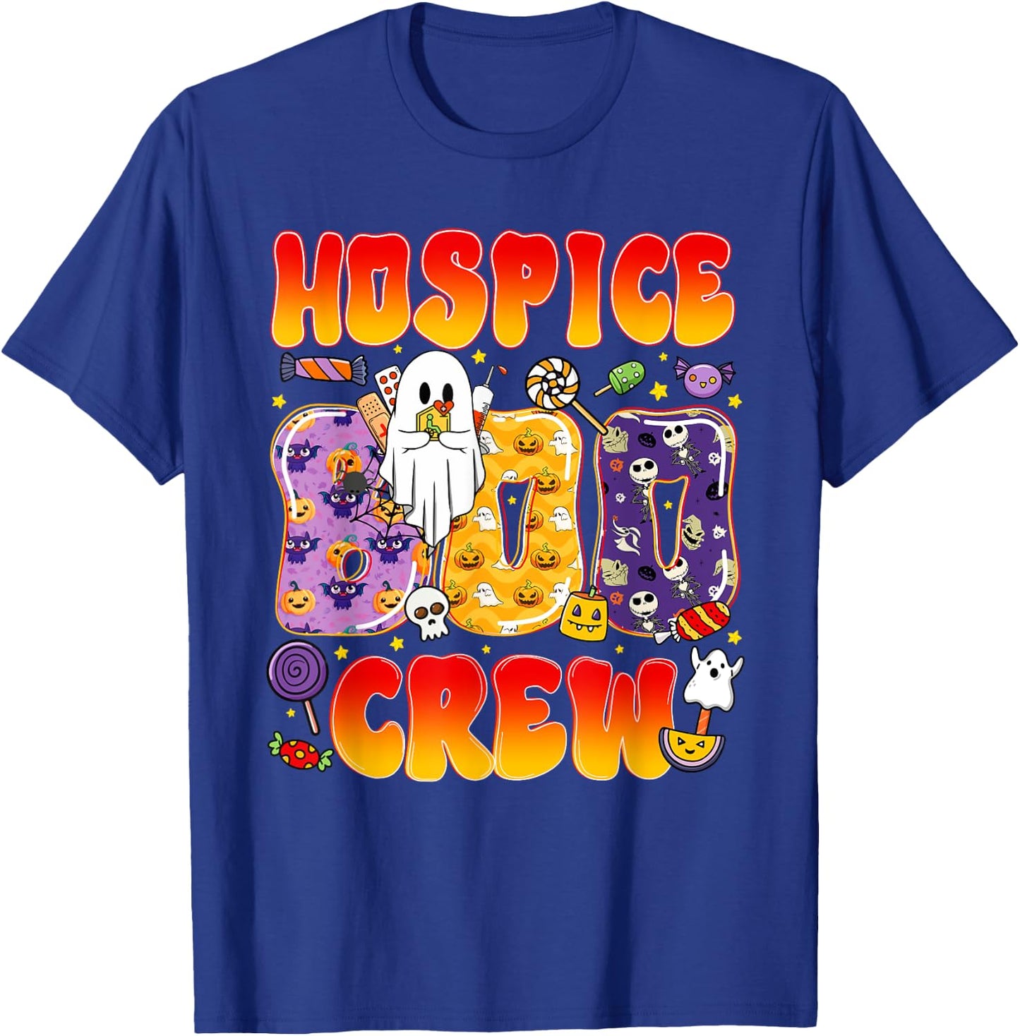 Hospice Boo Crew Hospice Nurse Funny Halloween T-Shirt - T-Shirt | Royal