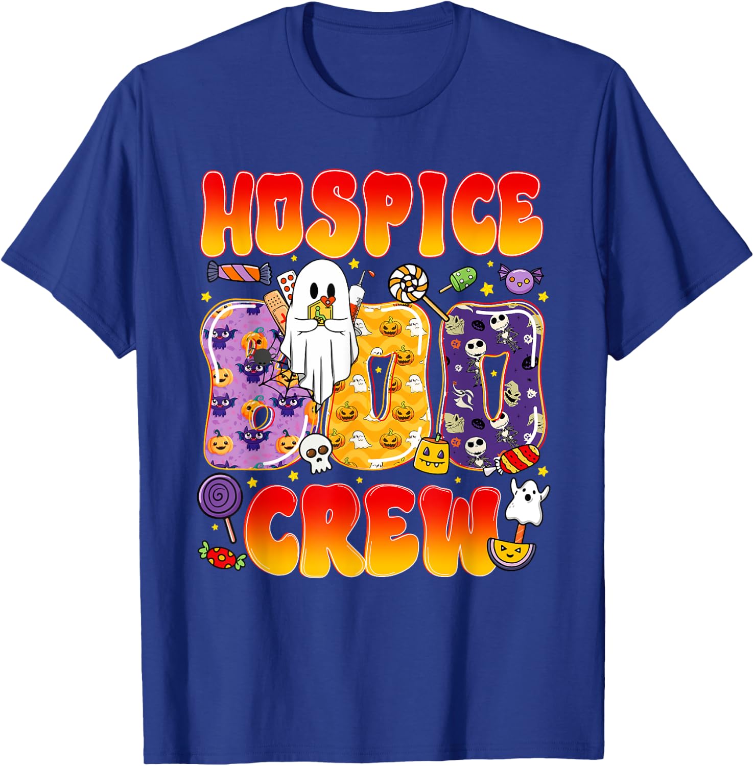 Hospice Boo Crew Hospice Nurse Funny Halloween T-Shirt - T-Shirt | Royal