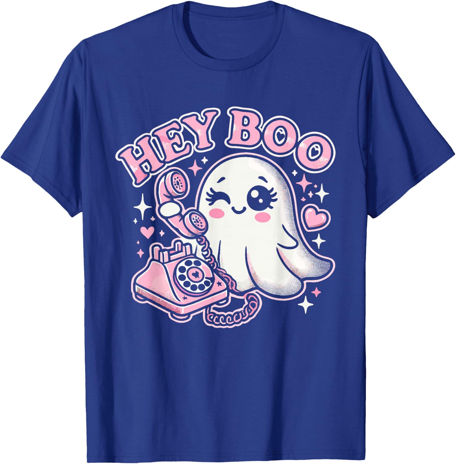 Groovy Hey Boo Cute Ghost Funny Halloween Girls Women Kids T-Shirt - T-Shirt | Royal