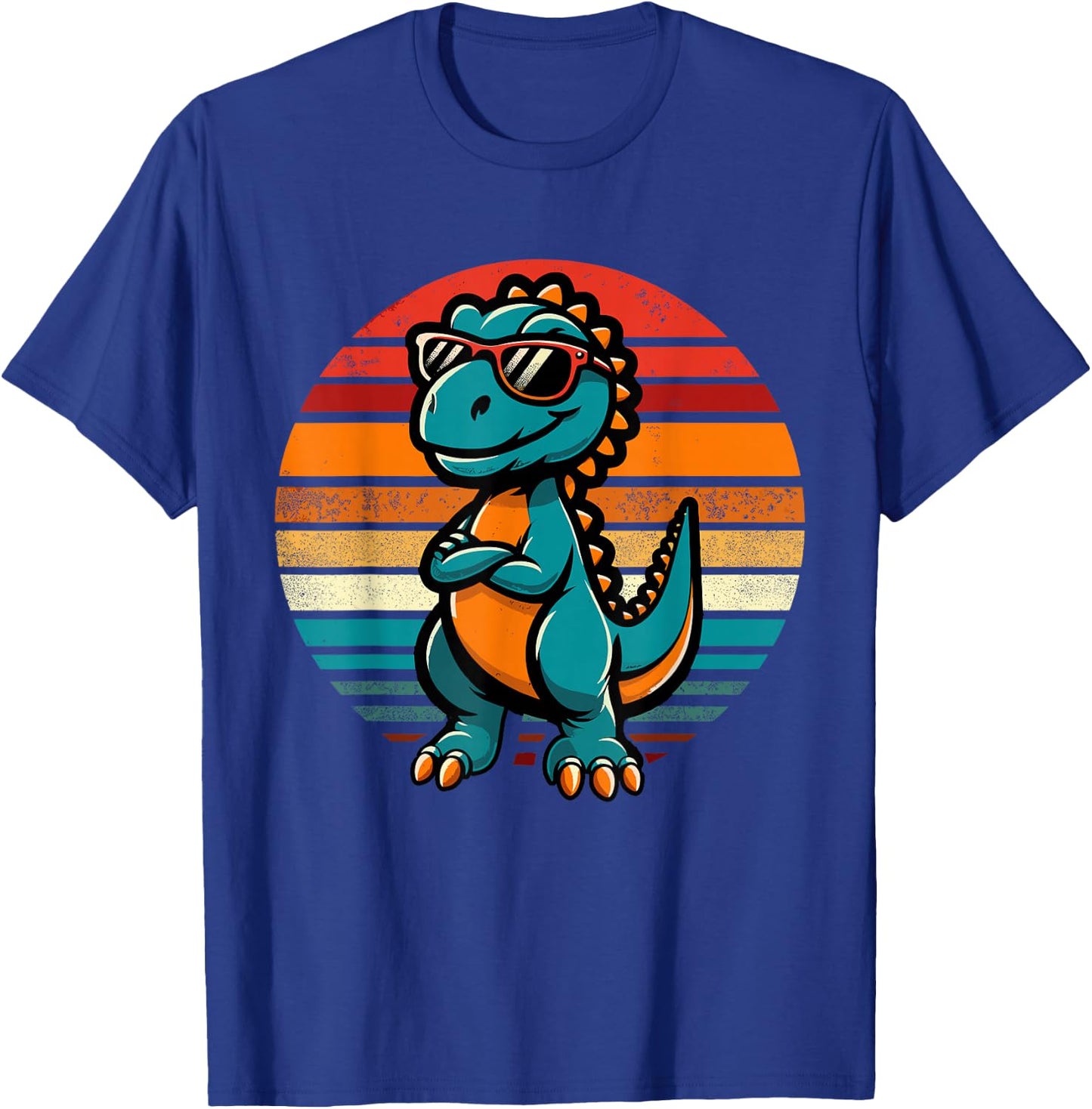 Funny Dinosaur T-Rex Retro Dinosaur T-Shirt - T-Shirt | Royal