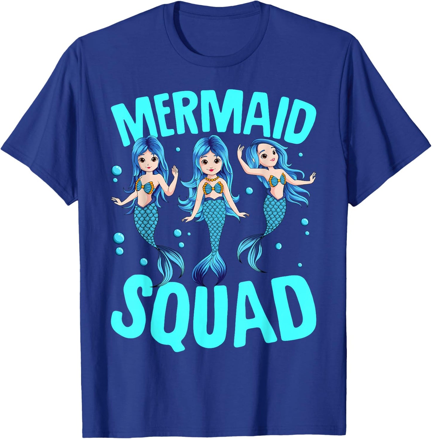 Mermaid Squad Birthday Matching Women Kids T-Shirt - T-Shirt | Royal