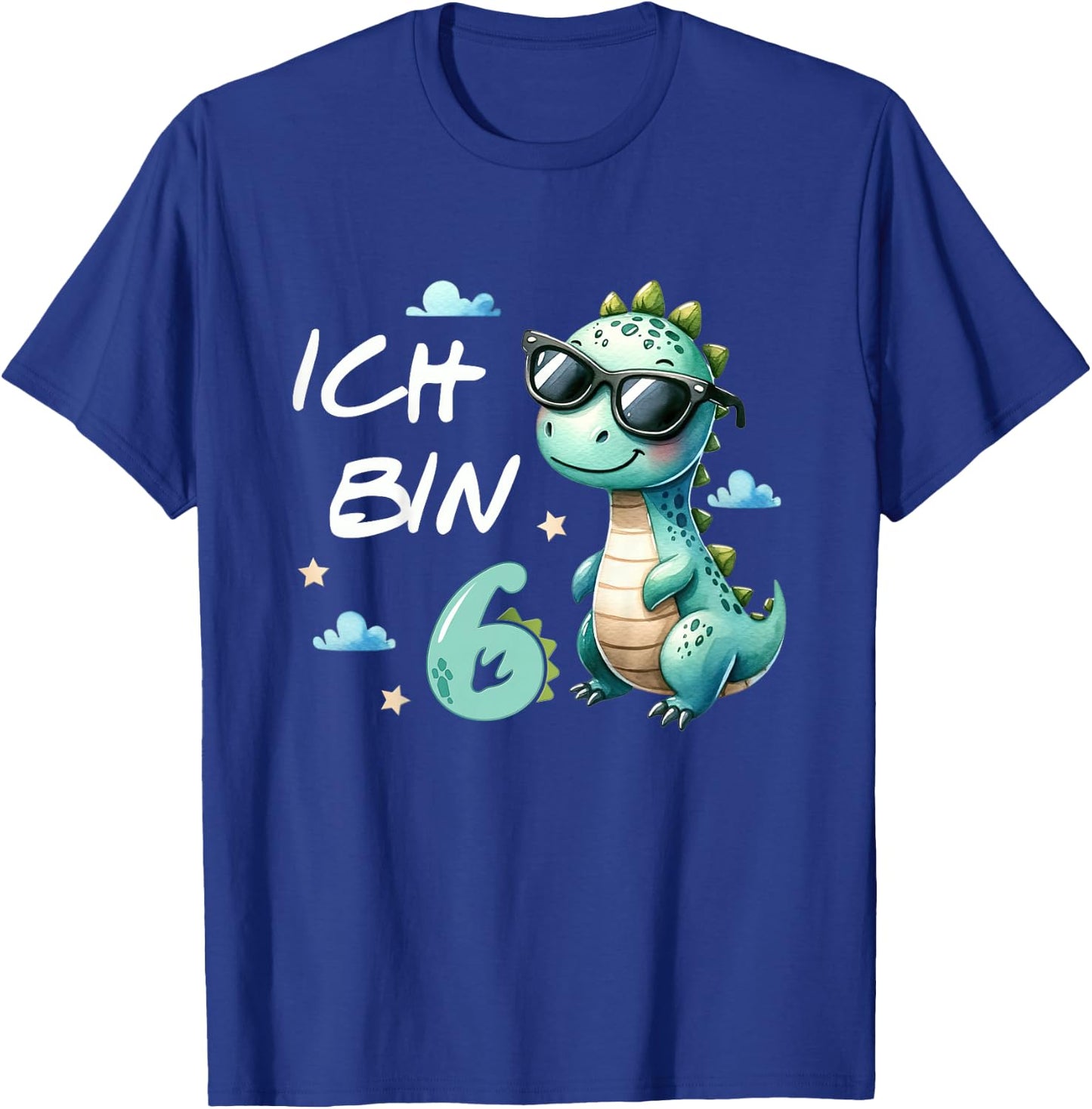 Children's 6th Birthday Boy Girl Gifts 6 Years Old Cool Dino , black T-Shirt - T-Shirt | Royal