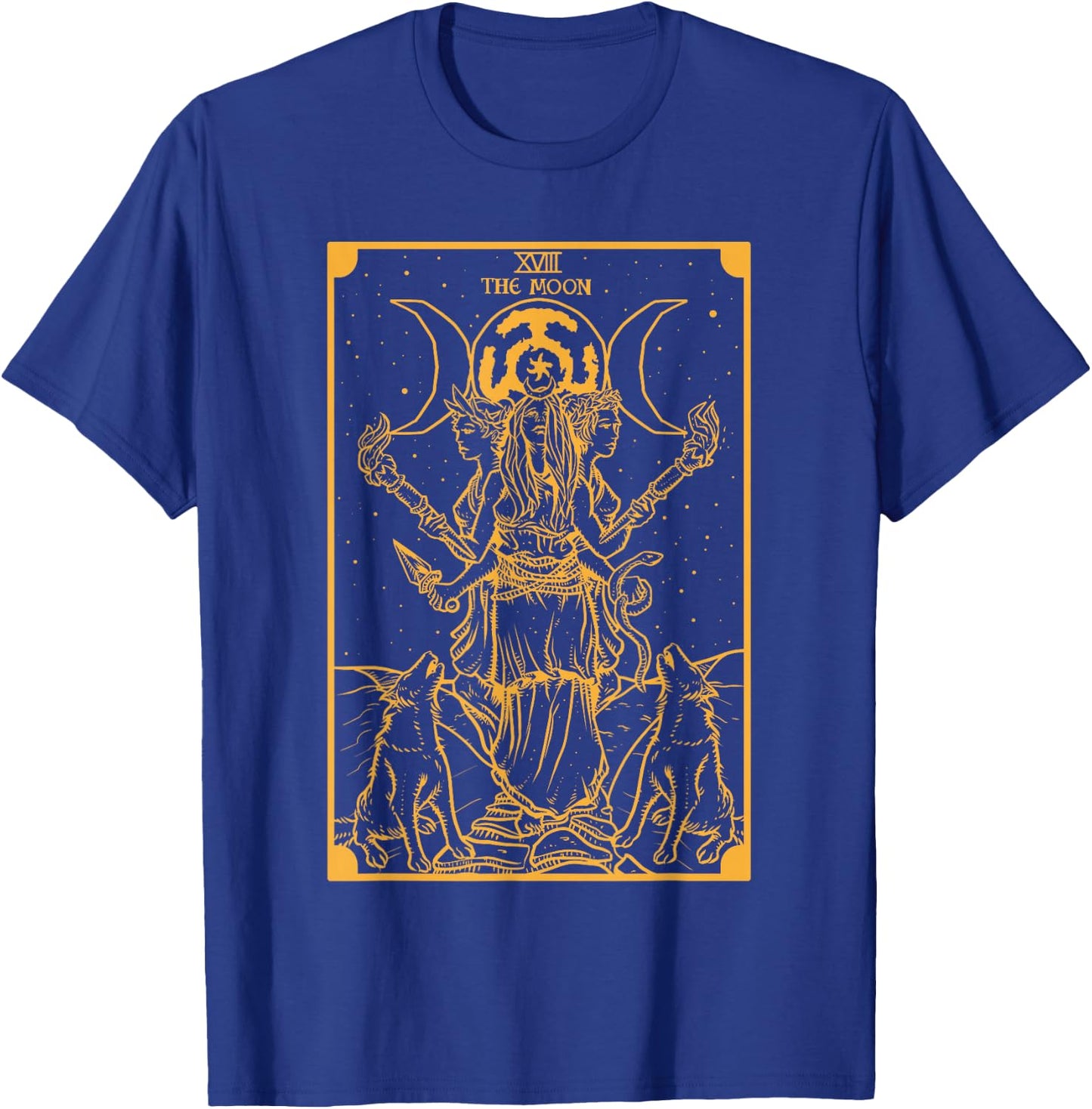 Gold Hecate Triple Moon Goddess Witch Hekate Tarot Card Gift T-Shirt - T-Shirt | Royal