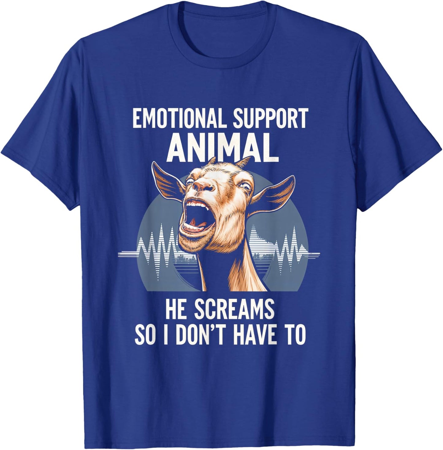 Emotional Support Animal Goat Scream Goat Lover T-Shirt - T-Shirt | Royal