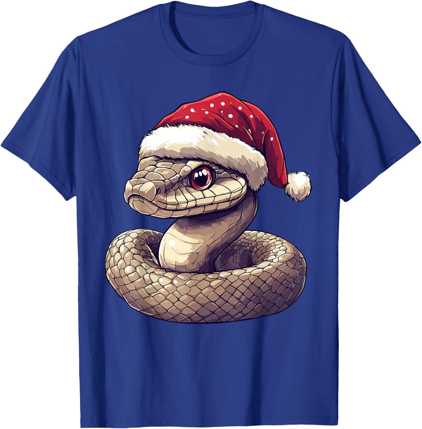 Funny Xmas Snake Lovers Christmas Pajama Snake Santa Hat T-Shirt - T-Shirt | Royal