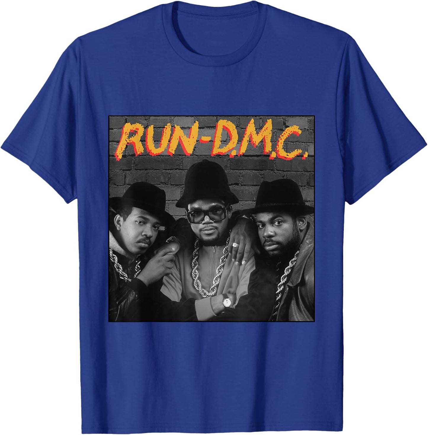 RUN DMC Official Merchandise -Adults Black Classic Fit T-Shirt - T-Shirt | Royal