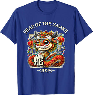 Cute Year of the Snake 2025 Chinese New Year T-Shirt - T-Shirt | Royal