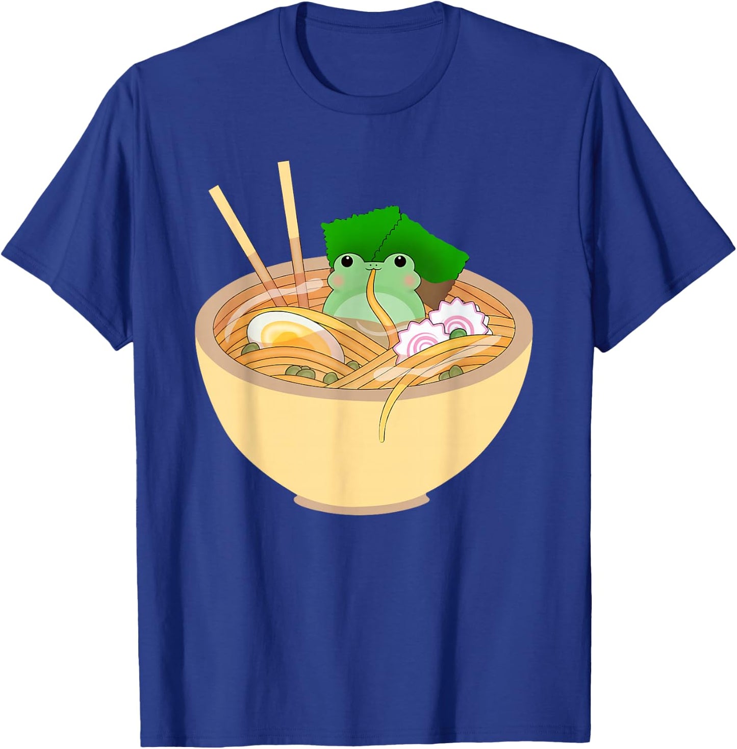 Cute Kawaii Frog Eating In Ramen Bowl T-Shirt - T-Shirt | Royal