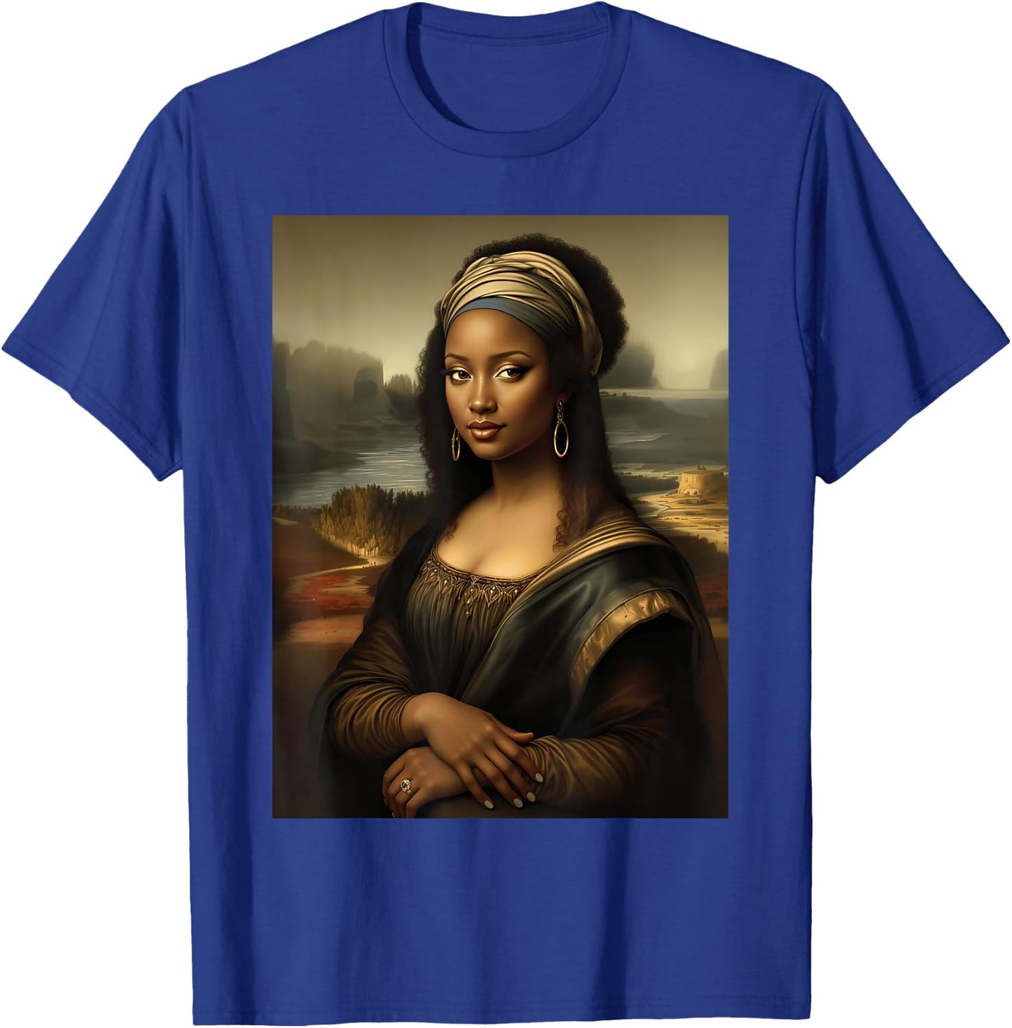 Black Mona Lisa African American Black History Month Funny T-Shirt - T-Shirt | Royal