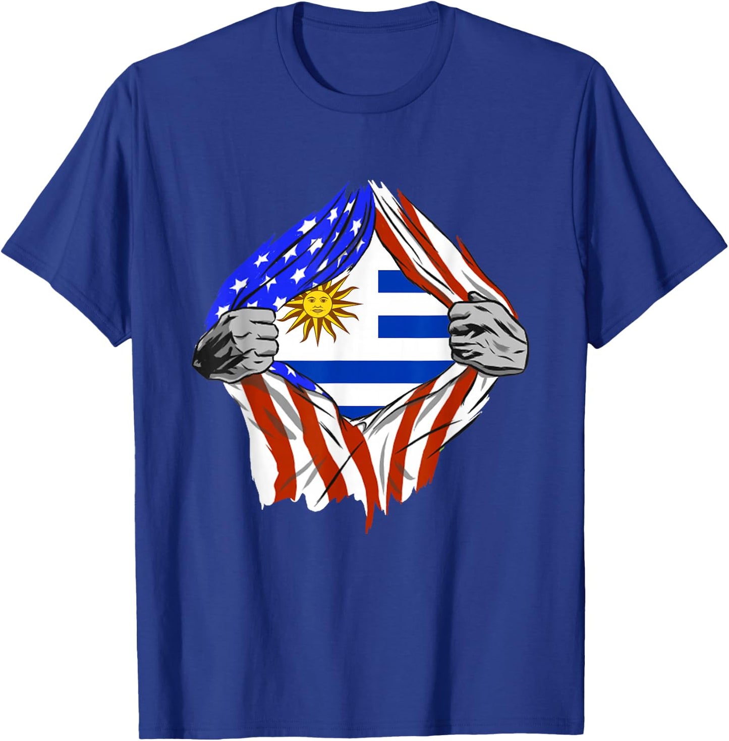 Uruguay Flag Chest USA Uruguayan Pride Uruguayan Roots T-Shirt - T-Shirt | Royal