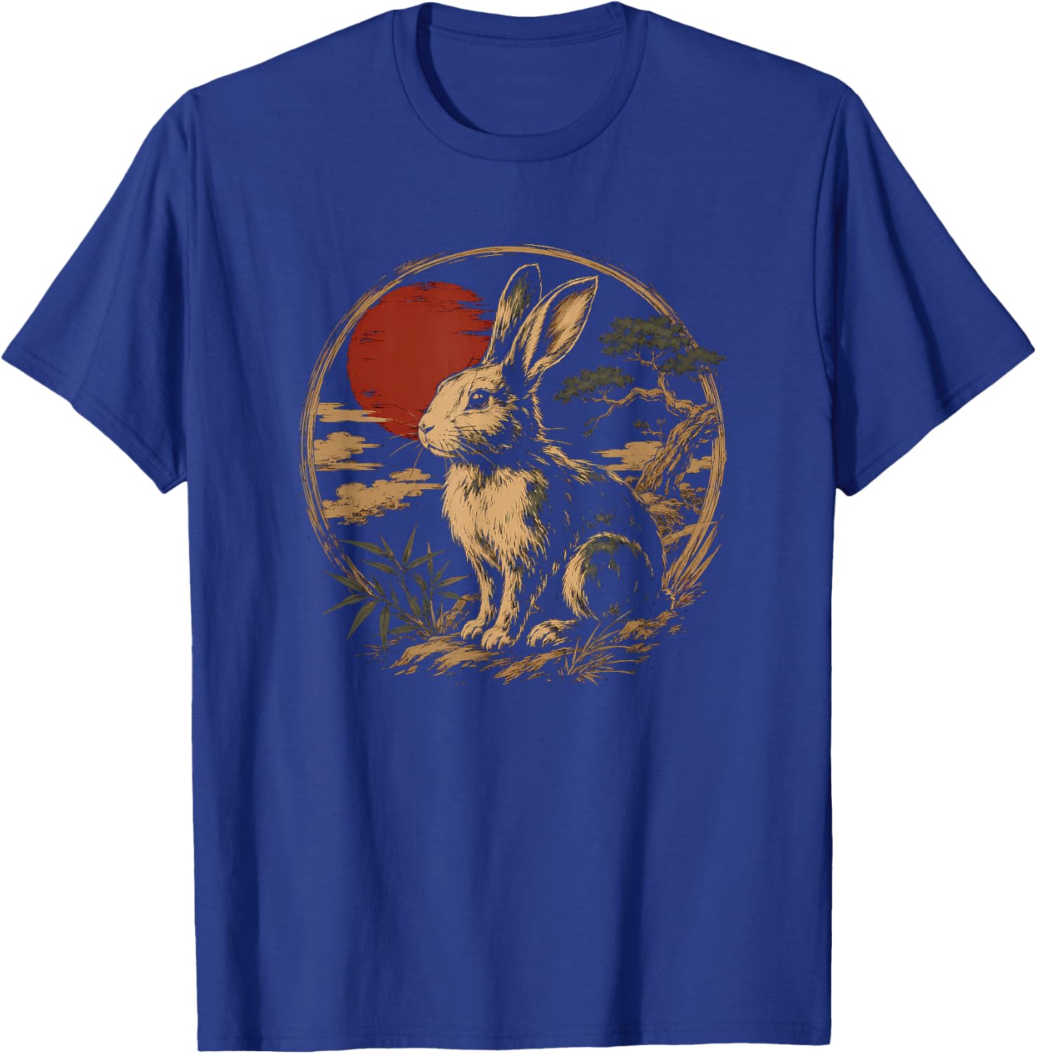 Rabbit Japanese Art Design T-Shirt - T-Shirt | Royal