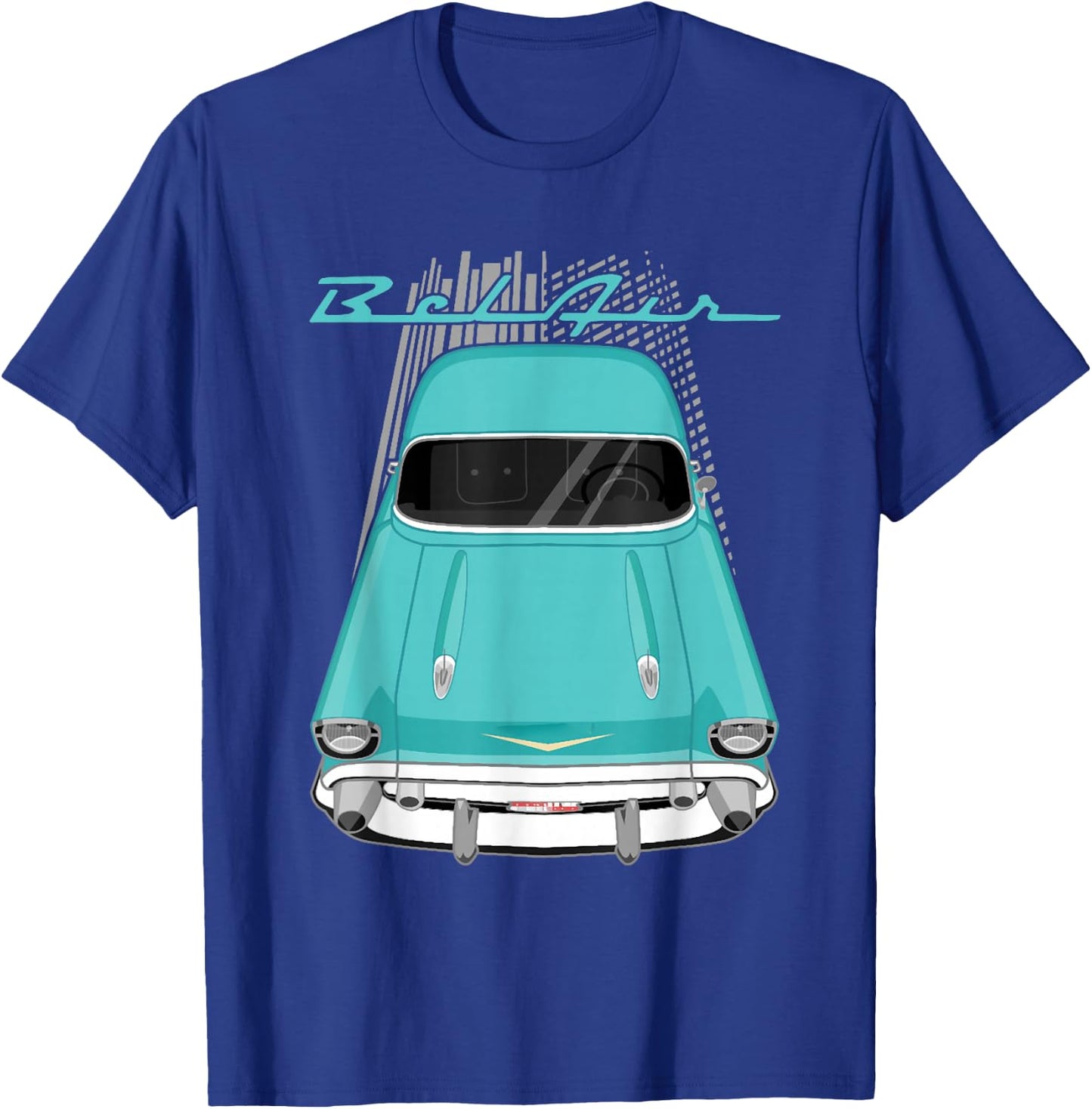 1957 55 56 57 Bel air Vintage Silhouette Classic Old Hot Rod T-Shirt - T-Shirt | Royal