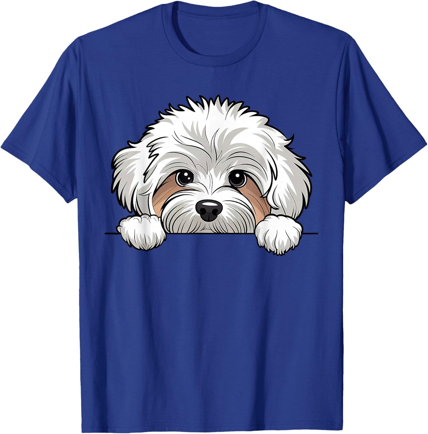 Cute Maltipoo Peeking Pocket Puppy Funny Dog Lover T-Shirt - T-Shirt | Royal