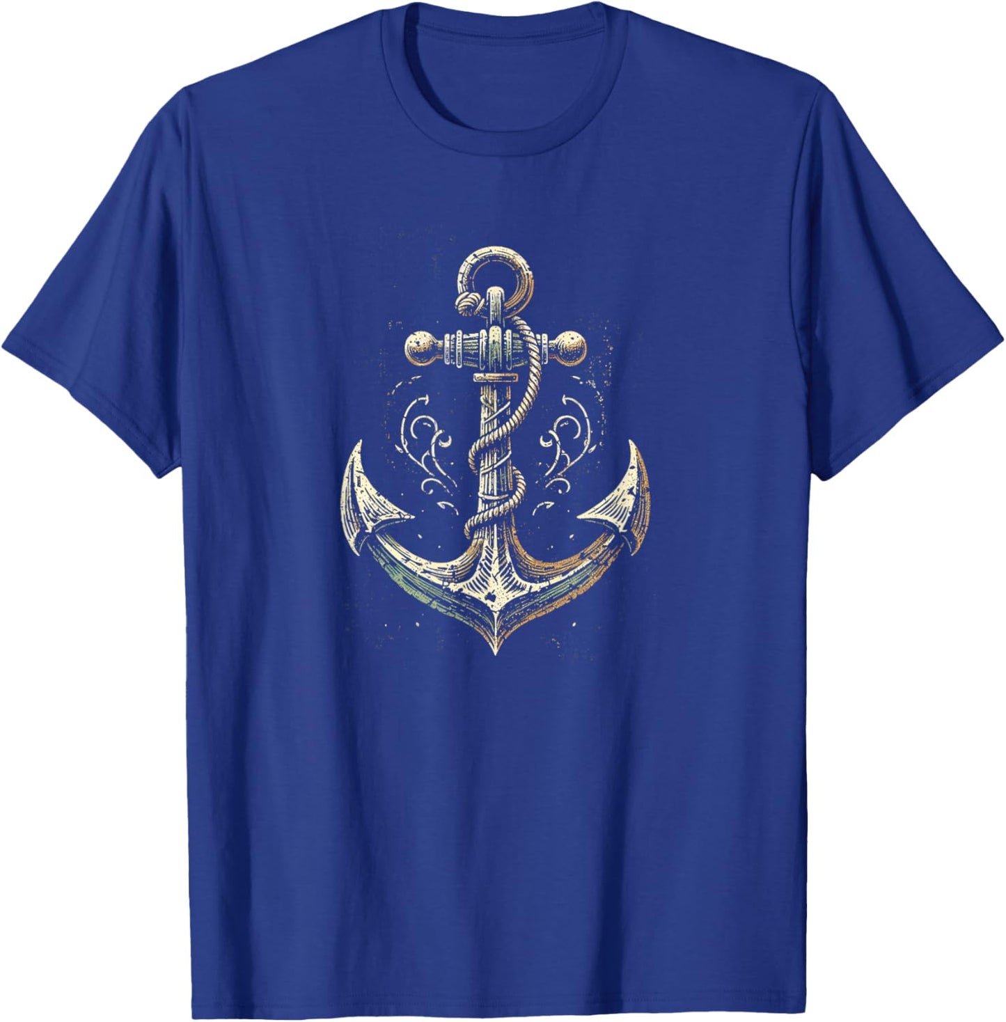 Vintage Anchor Design T-Shirt - T-Shirt | Royal