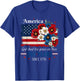 America The Beautiful Floral 250 Years Since 1776 T-Shirt - T-Shirt | Royal