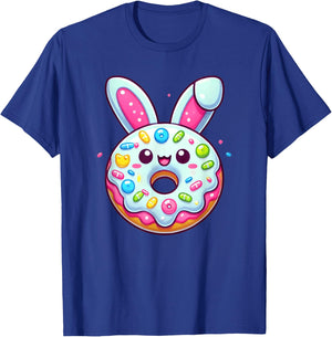 Funny Donut Easter Shirt with Bunny Ears for Boys Girls Kids T-Shirt - T-Shirt | Royal