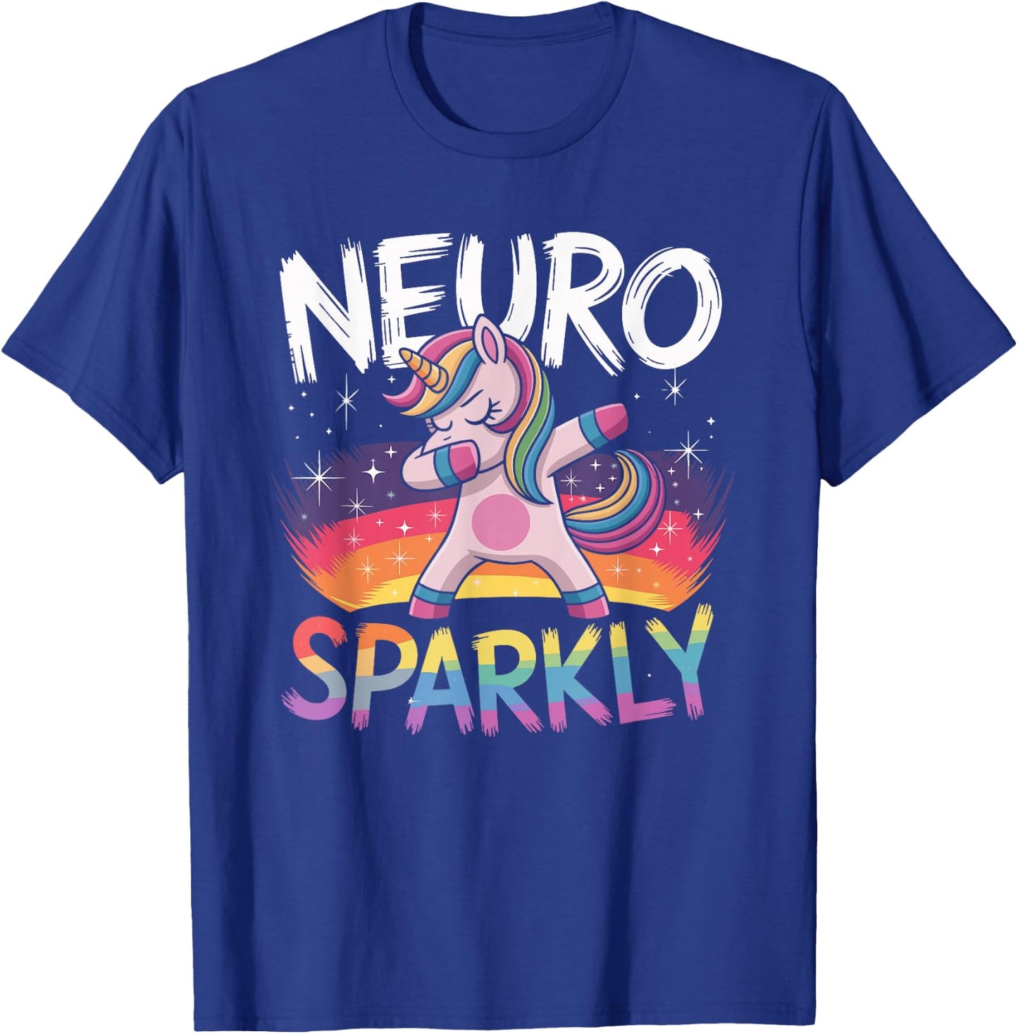 Neurodivergent Neurosparkly Neurodivergence Unicorn ADHD T-Shirt - T-Shirt | Royal
