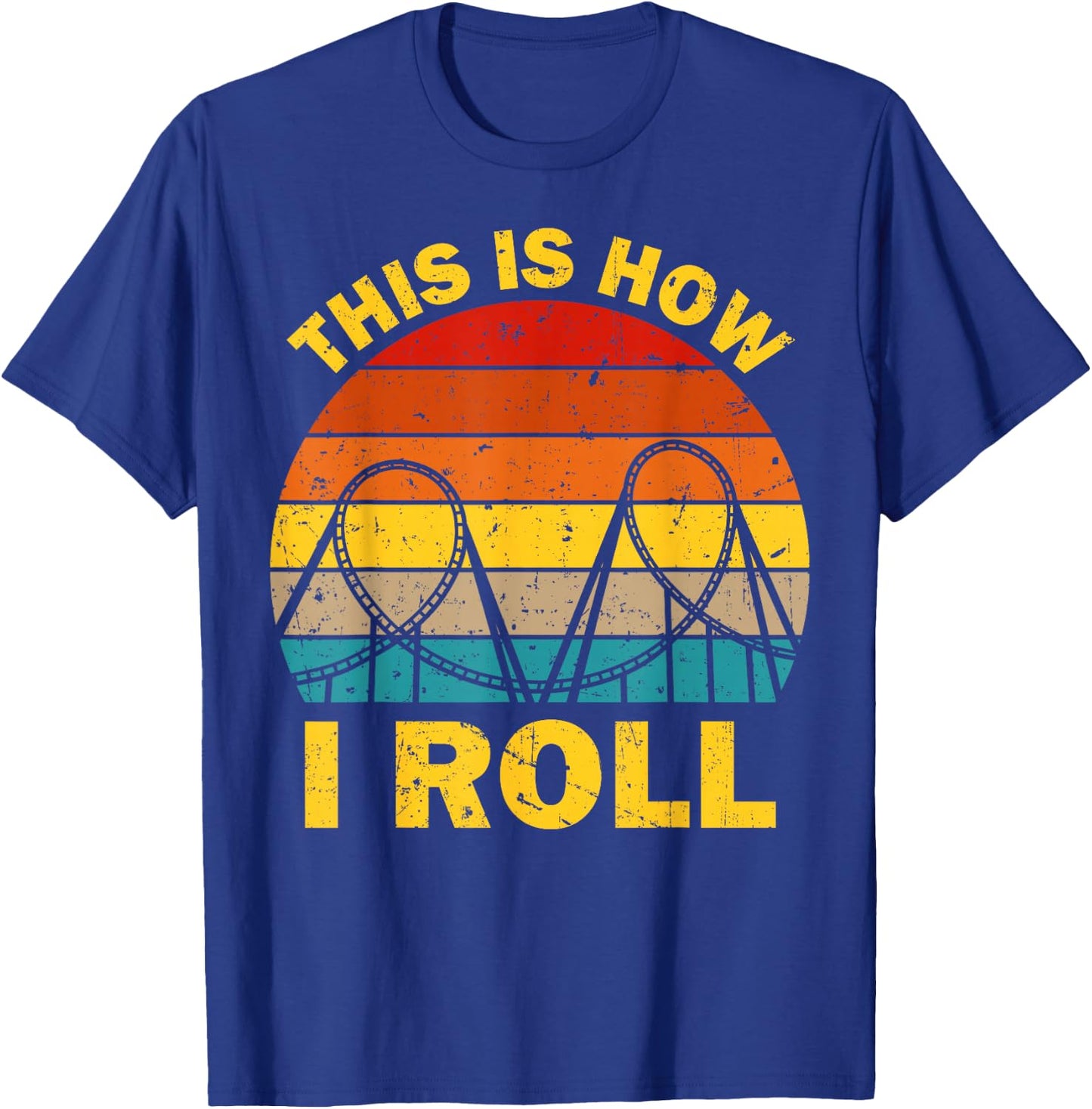 Cool Roller Coaster Women Amusement Theme Park Retro T-Shirt - T-Shirt | Royal