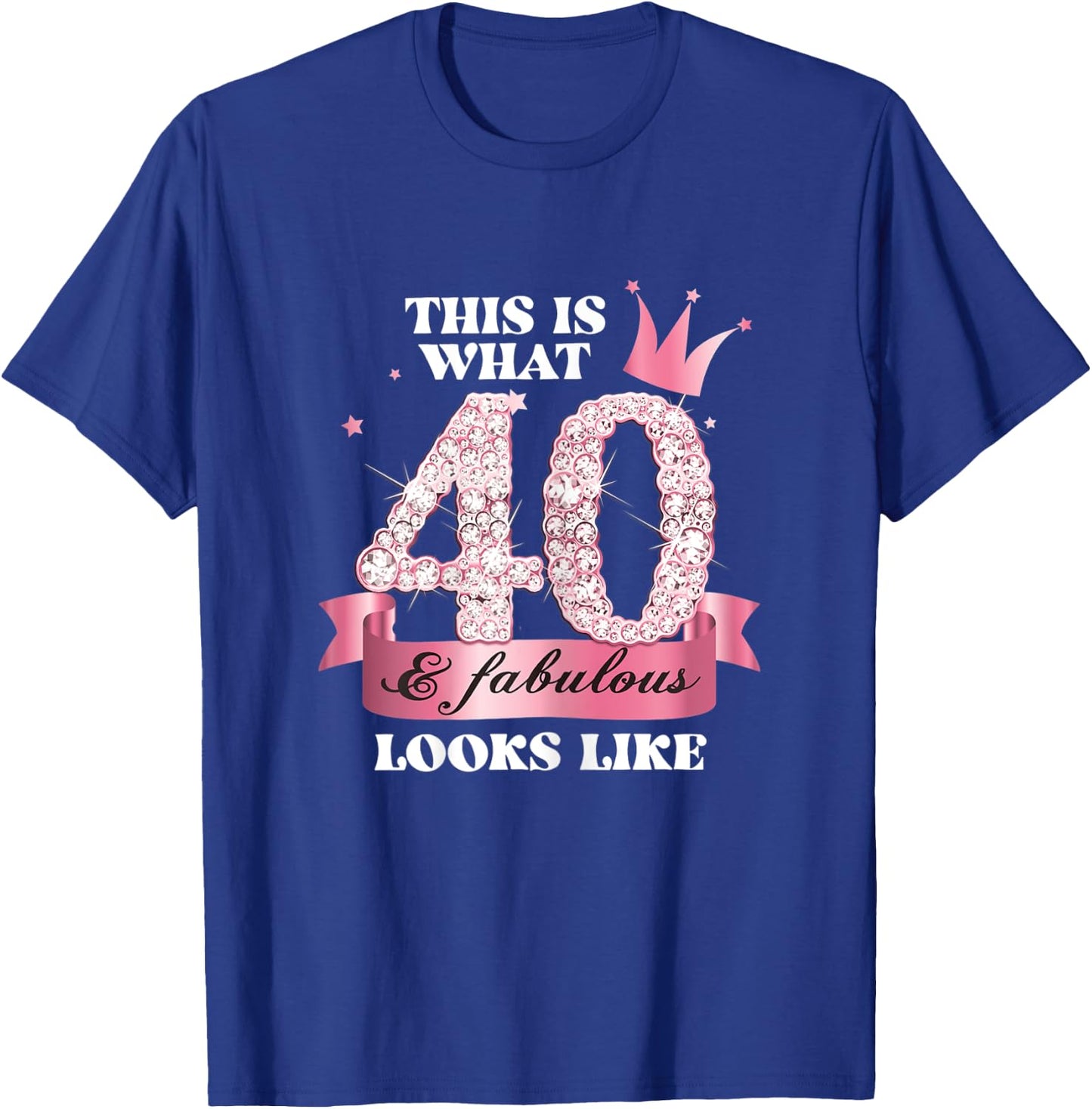40 & Fabulous I Pink Black Party Group Photo Outfit T-Shirt - T-Shirt | Royal