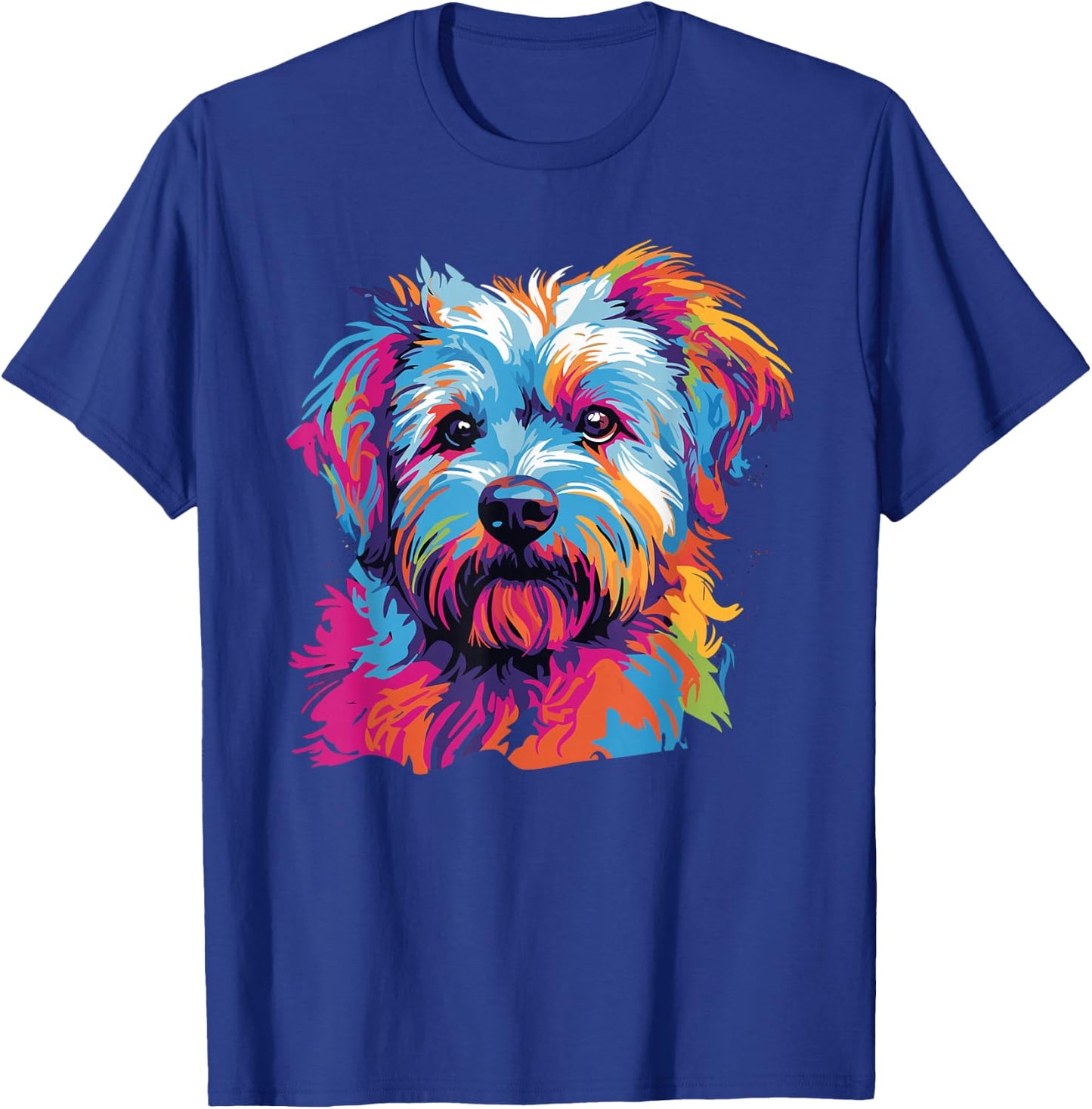 Watercolor Colorful Dandie Dinmont Terrier Dog T-Shirt - T-Shirt | Royal