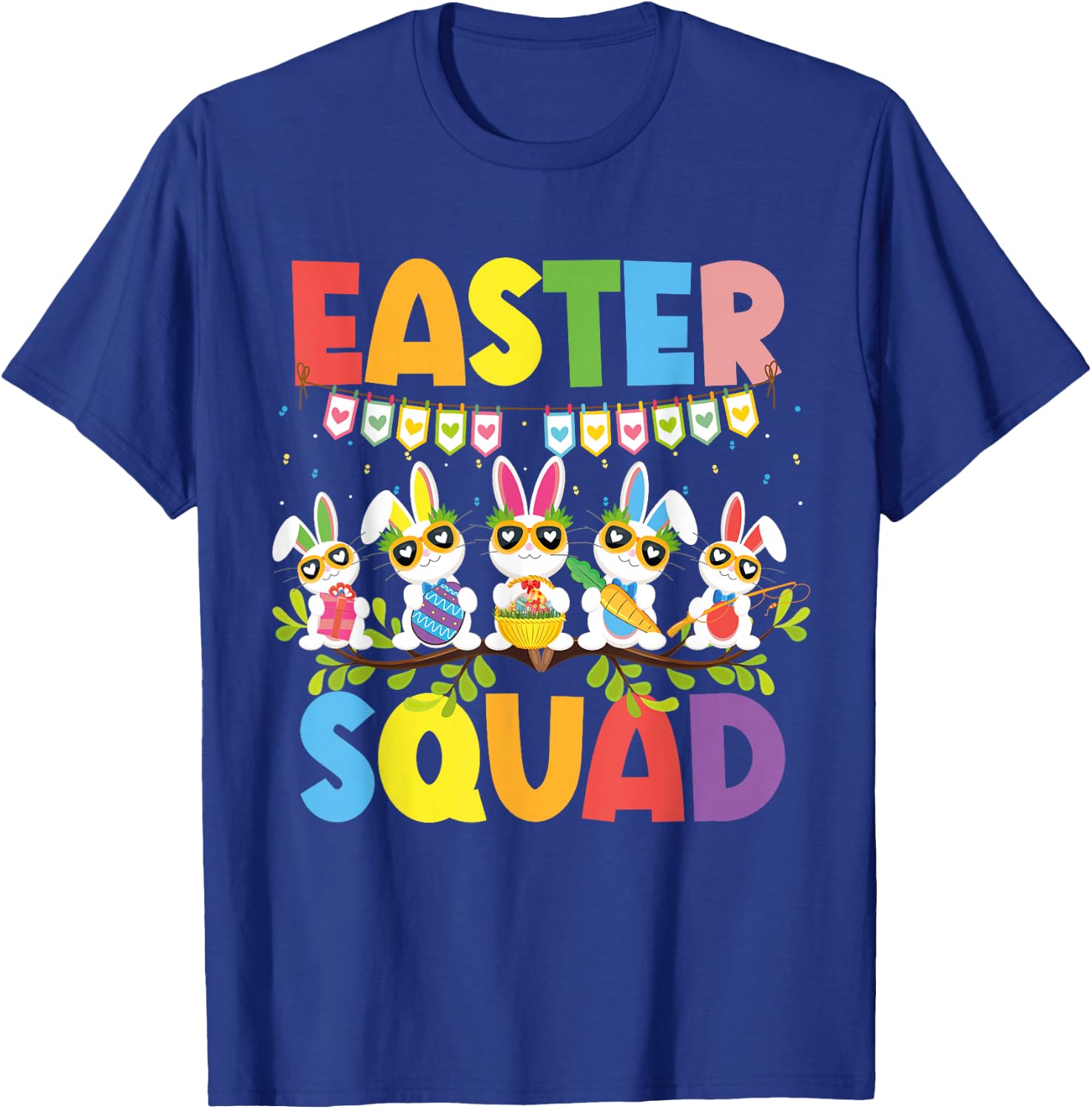 Easter Squad Bunnies Rabbit Happy Easter Day Family Matching T-Shirt - T-Shirt | Royal